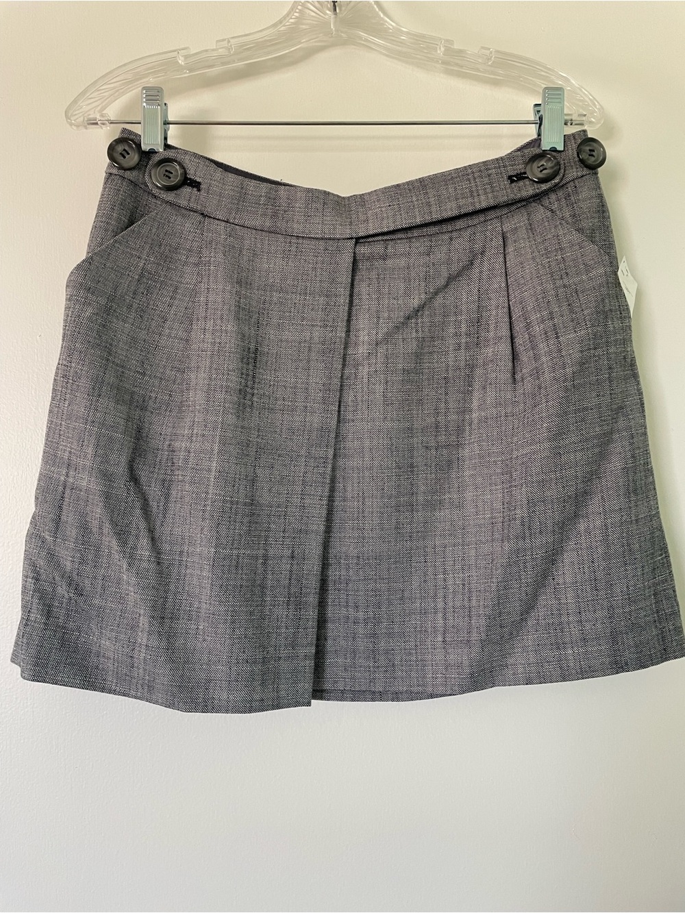 The Limited Gray Mini Skirt with Button Waist